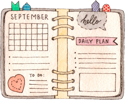 watercolor illustration - dairy planner